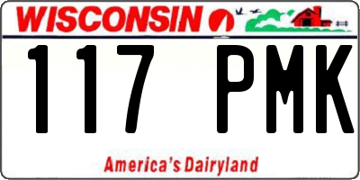WI license plate 117PMK