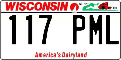 WI license plate 117PML