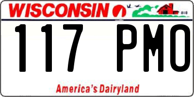 WI license plate 117PMO