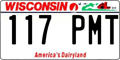 WI license plate 117PMT