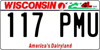 WI license plate 117PMU