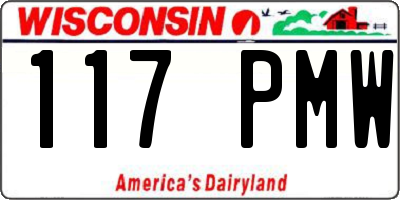 WI license plate 117PMW