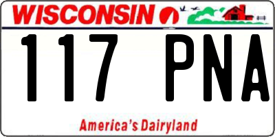 WI license plate 117PNA