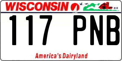 WI license plate 117PNB