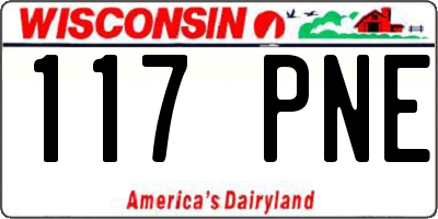 WI license plate 117PNE