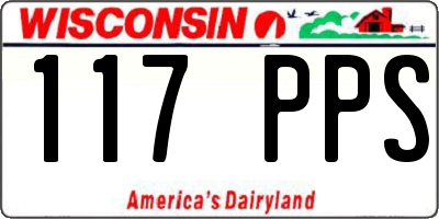 WI license plate 117PPS