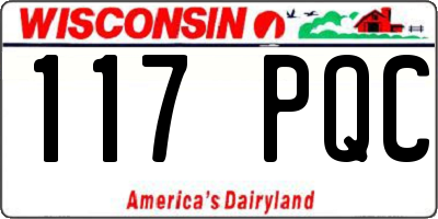 WI license plate 117PQC