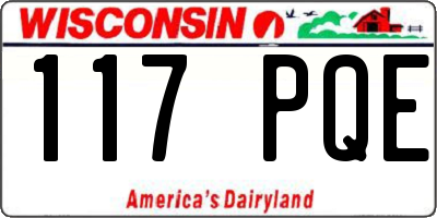 WI license plate 117PQE