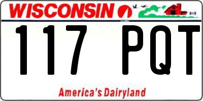 WI license plate 117PQT