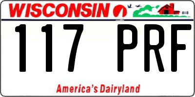 WI license plate 117PRF