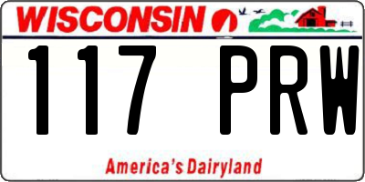 WI license plate 117PRW