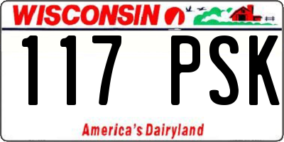 WI license plate 117PSK