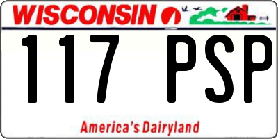 WI license plate 117PSP