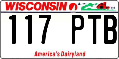 WI license plate 117PTB