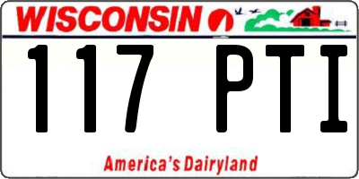 WI license plate 117PTI