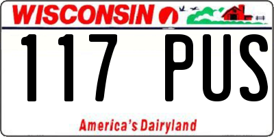 WI license plate 117PUS