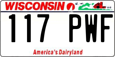 WI license plate 117PWF