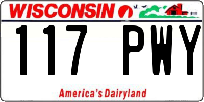 WI license plate 117PWY
