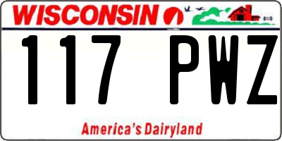 WI license plate 117PWZ