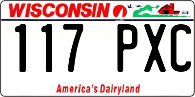 WI license plate 117PXC