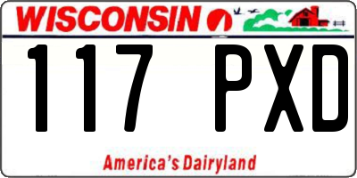 WI license plate 117PXD