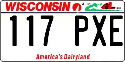 WI license plate 117PXE