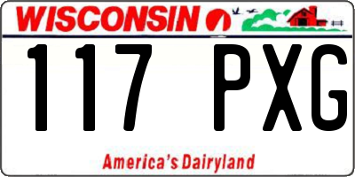 WI license plate 117PXG