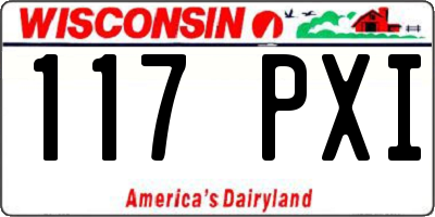 WI license plate 117PXI