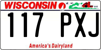 WI license plate 117PXJ