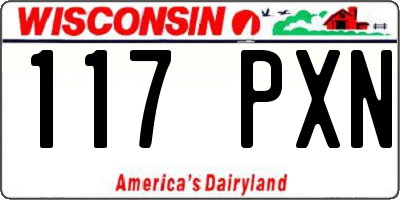 WI license plate 117PXN