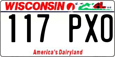WI license plate 117PXO