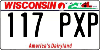 WI license plate 117PXP
