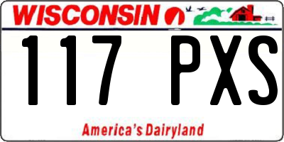 WI license plate 117PXS