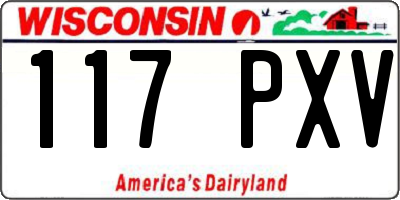 WI license plate 117PXV