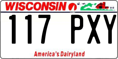 WI license plate 117PXY