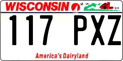 WI license plate 117PXZ