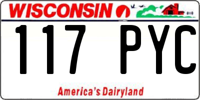 WI license plate 117PYC