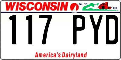 WI license plate 117PYD