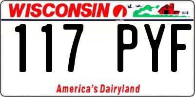 WI license plate 117PYF