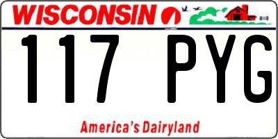 WI license plate 117PYG