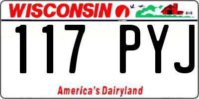 WI license plate 117PYJ