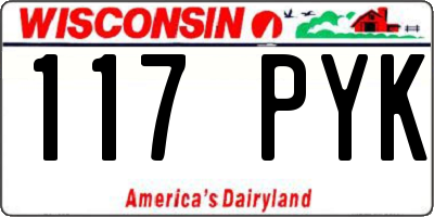 WI license plate 117PYK