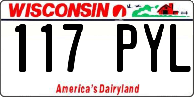 WI license plate 117PYL