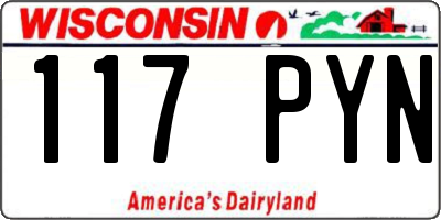 WI license plate 117PYN