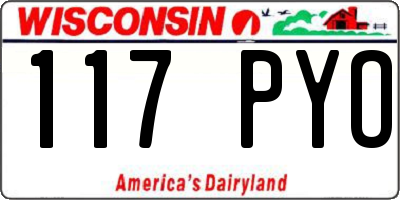 WI license plate 117PYO