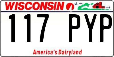 WI license plate 117PYP