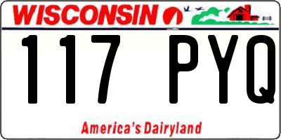 WI license plate 117PYQ