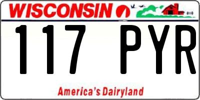 WI license plate 117PYR