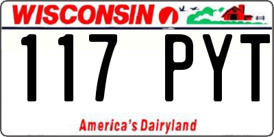 WI license plate 117PYT