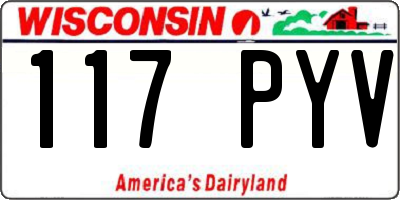 WI license plate 117PYV